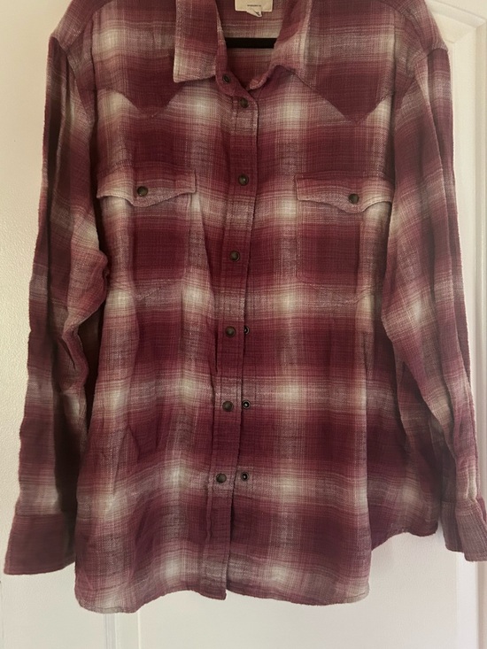 American Eagle Outfitters Tops - American Eagle Red Plaid Oversized Shirt